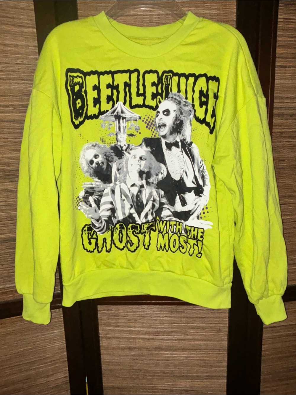 Beetlejuice Neon Green Graphic Sweatshirt